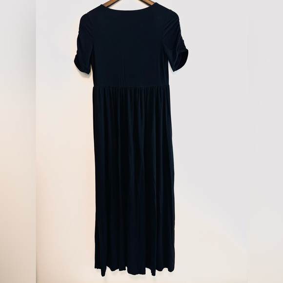 The nines 9’s by Hatch Maternity knit stretch Empire black dress SZ XS - Picture 2 of 5